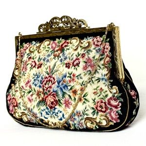 JB & Co. Vienna Handwork Vintage Petit-Point Tapestry Mini Bag